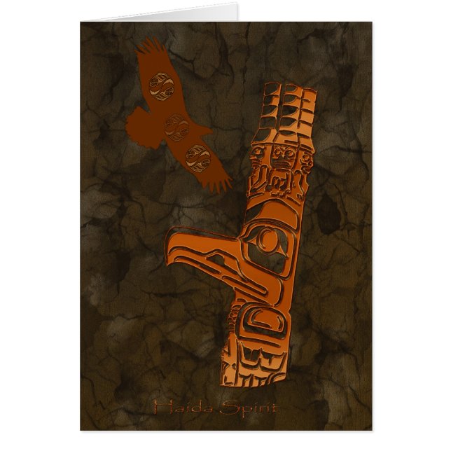 Haida Eagle & Totem Pole Art Series Hälsningskort (Framsidan)