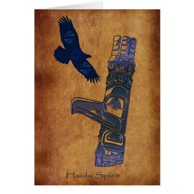 Haida Eagle & Totem Pole Art Series Hälsningskort (Framsidan)
