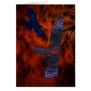 Haida Eagle & Totem Pole Art Series Hälsningskort