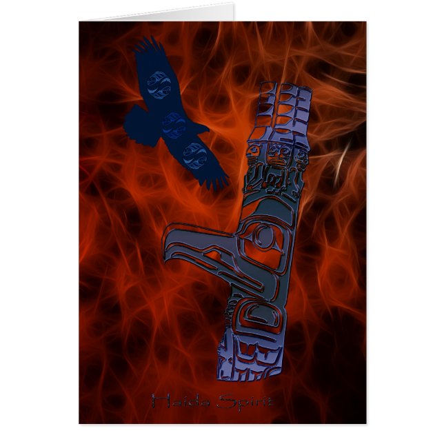Haida Eagle & Totem Pole Art Series Hälsningskort (Framsidan)