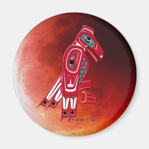 HAIDA EGLE & RED MÅNE Native American Art Magnet