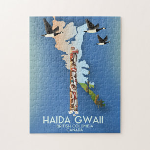 haida gwaii British Columbia Canadian karta Pussel