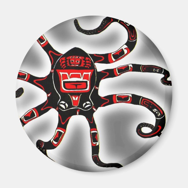 Haida Octopi Magnet (Framsidan)