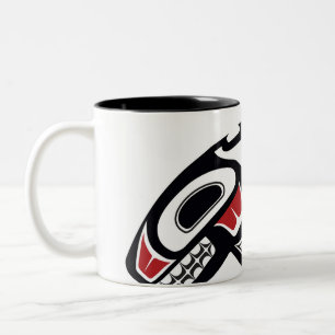Haida orca på en blånad mugg