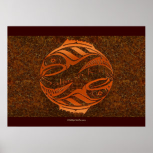 HAIDA SALMON KUNG Native American Art Poster
