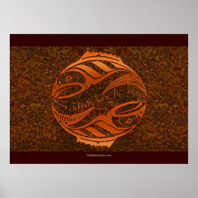 HAIDA SALMON KUNG Native American Art Poster (Framsidan)