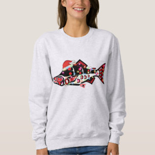 Haida Salmon Spirit Animal med jul Ljus T Shirt
