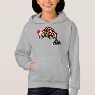 Haida Salmon Spirit Animal med jul Ljus T Shirt