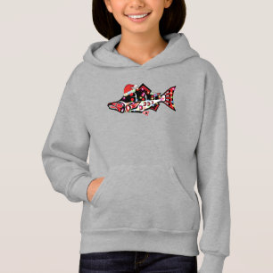 Haida Salmon Spirit Animal med jul Ljus T Shirt
