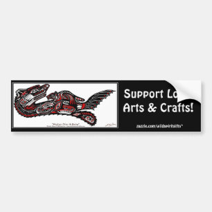 Haida SEA OTTER & BABY Wildlife Art Auto Sticker Bildekal