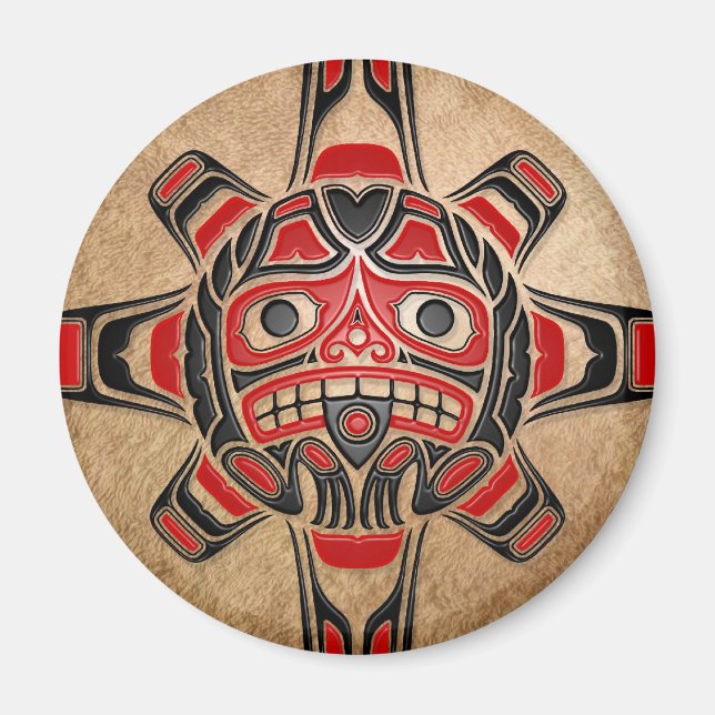 Haida Sol Mask Magnet (Framsidan)