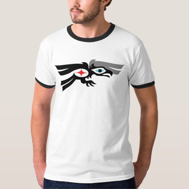 Haida som är korpsvart i flyg t shirt (Framsida)