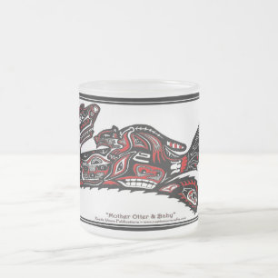 "HAIDA SPIRIT MUGG" Native American-stil Otter Art Frostad Glasmugg