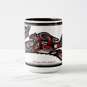 "HAIDA SPIRIT MUGG" Native American-stil Otter Art Två-Tonad Mugg