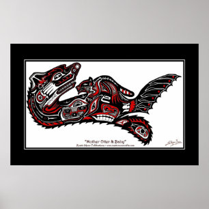 "HAIDA SPIRIT" Utskrift av första stil-konsten Poster