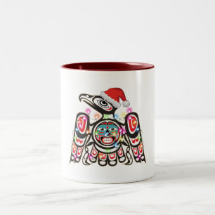 Haida Thunderbird Symbolism Ornament Target Jesus Två-Tonad Mugg
