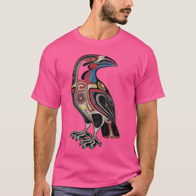 Haida Tlingit Infödd Raven 1 T Shirt (Framsida)
