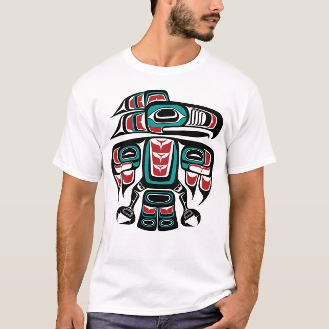 Haida Tlingit Native Raven T Shirt (Framsida)