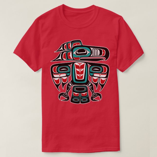 Haida Tlingit Native Raven Totem T Shirt (Design framsida)