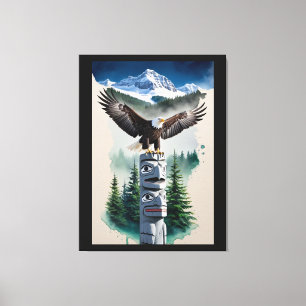 Haida Totem och Örn Canvastryck