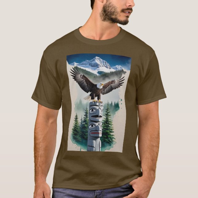 Haida Totem och Örn T Shirt (Framsida)