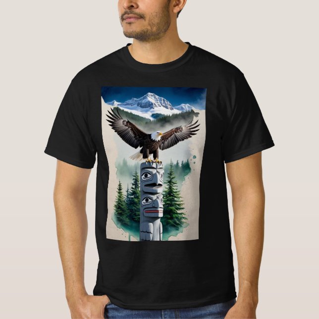 Haida Totem och Örn T Shirt (Framsida)