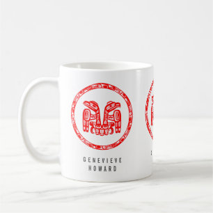 Haida Tribal Native American Dubbla Red Eagle Kaffemugg