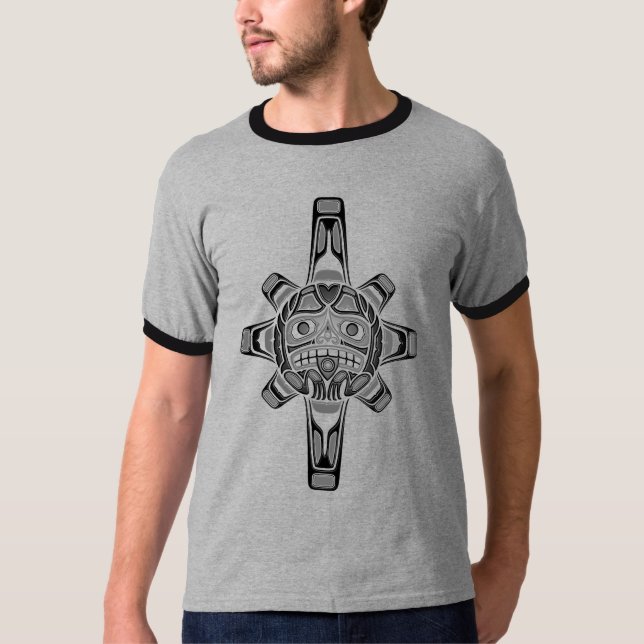 Haidasolen maskerar, grå färg t-shirt (Framsida)
