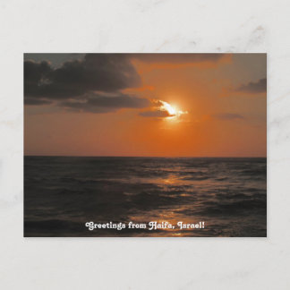Haifa Sunset Postcard Vykort