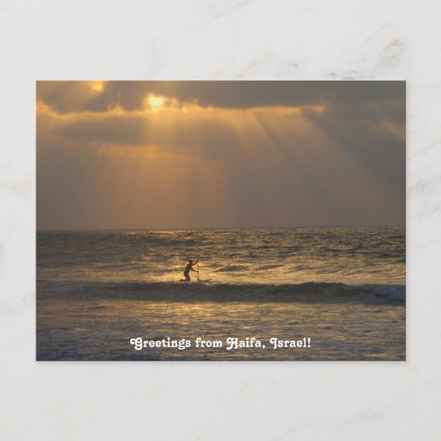 Haifa Sunset Postcard Vykort (Framsida)