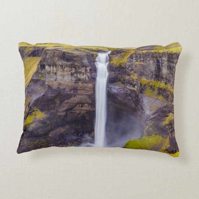 Haifoss vattenfall, Island Prydnadskudde (Baksidan)