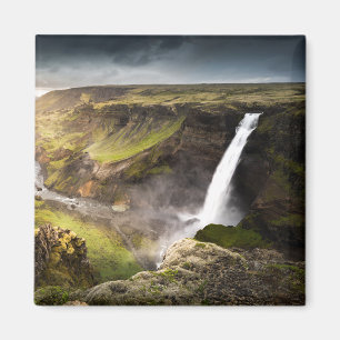 Haifoss Waterfall Sommar i Island Magnet