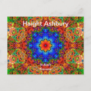 Haight Ashbury Psychedelic Hippie Mode Art Vykort