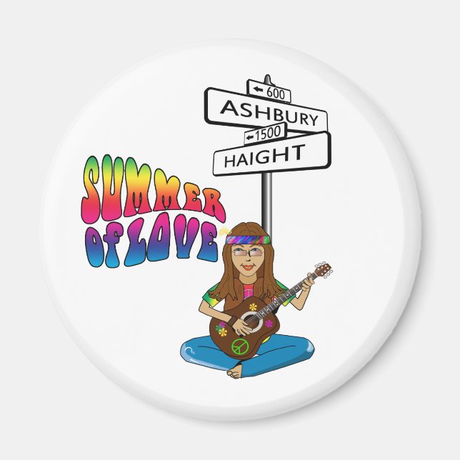 Haight Ashbury Sommaren Kärlek Magnet (Framsidan)