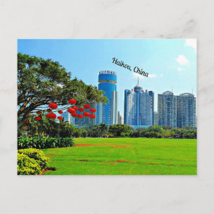 Haikou, China, scenbild Vykort