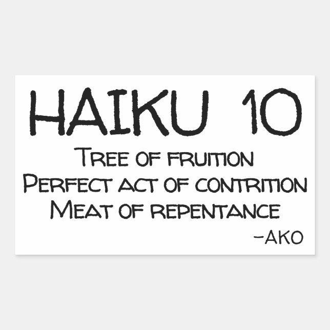 HAIKU 10 REKTANGULÄRT KLISTERMÄRKE (Framsida)