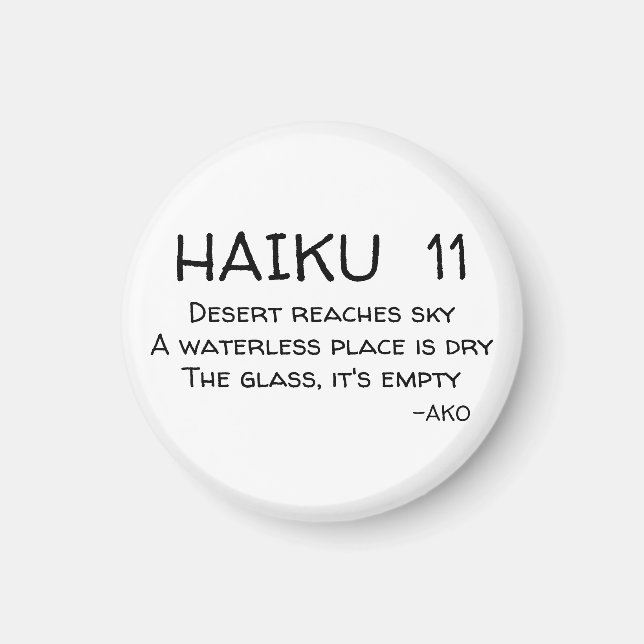 HAIKU 11-knapp Magnet (Framsidan)