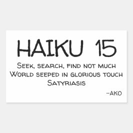 HAIKU 15 REKTANGULÄRT KLISTERMÄRKE