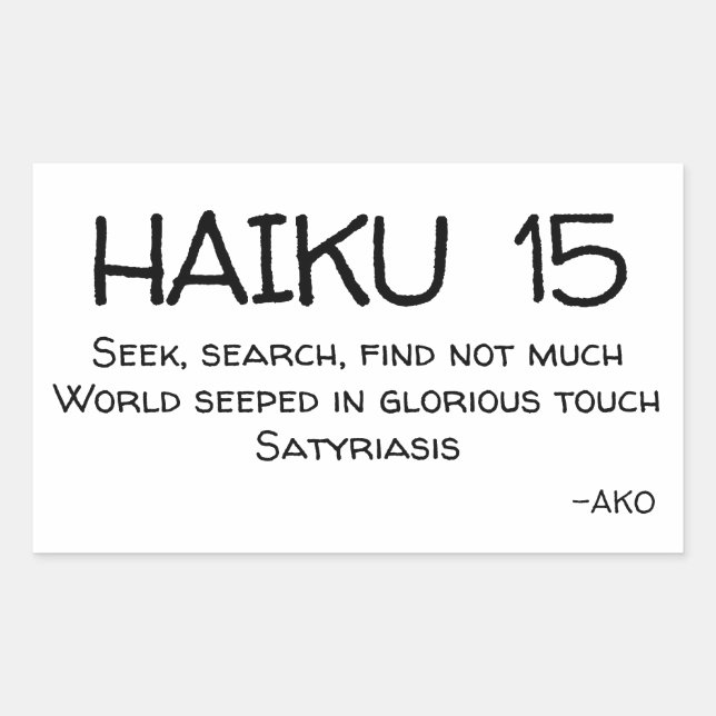 HAIKU 15 REKTANGULÄRT KLISTERMÄRKE (Framsida)