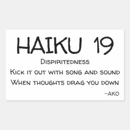 HAIKU 19 REKTANGULÄRT KLISTERMÄRKE