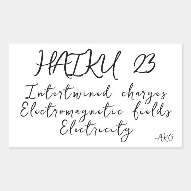 HAIKU 23 REKTANGULÄRT KLISTERMÄRKE (Framsida)