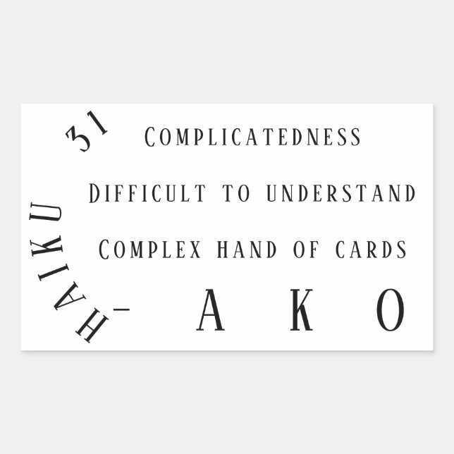 HAIKU 31 REKTANGULÄRT KLISTERMÄRKE (Framsida)