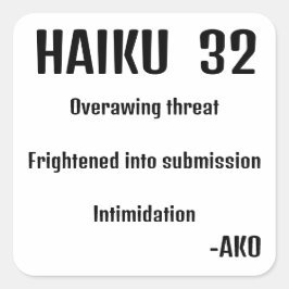 HAIKU 32 FYRKANTIGT KLISTERMÄRKE