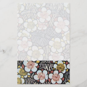 HAIKU/BLACK WHITE ROSA GULT VÅR BLOMMOR BREVPAPPER