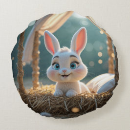 Haiku, Bunny Round Pillow Rund Kudde