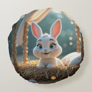 Haiku, Bunny Round Pillow Rund Kudde