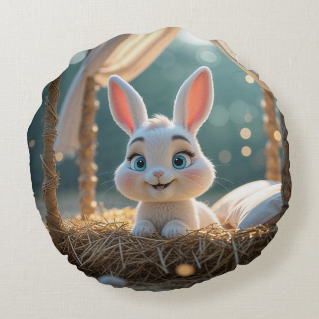 Haiku, Bunny Round Pillow Rund Kudde (Baksidan)