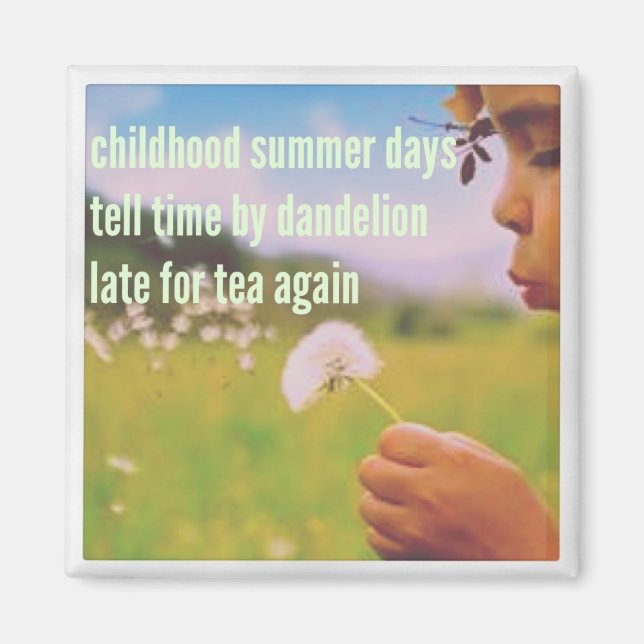 Haiku Fridge Magnet - sommardagar för barn (Framsidan)