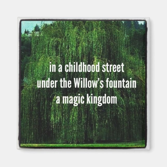 Haiku Fridge Magnet - Under Willow's Fontän (Framsidan)
