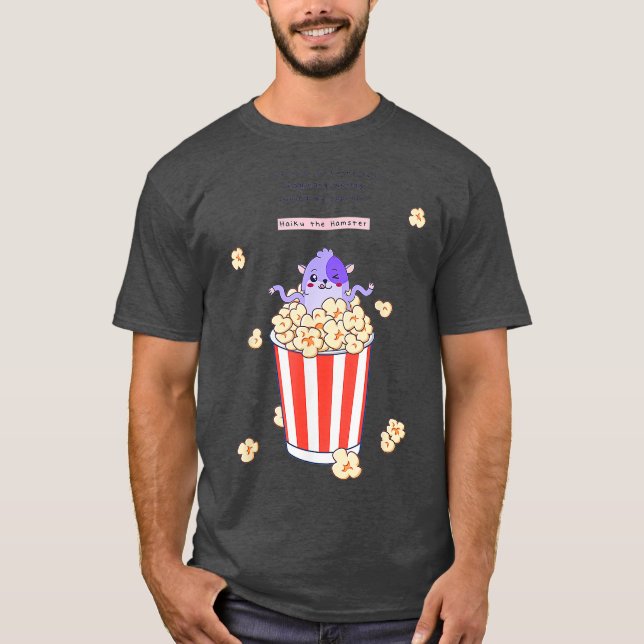 Haiku Hamster lät Bilder rulla T Shirt (Framsida)